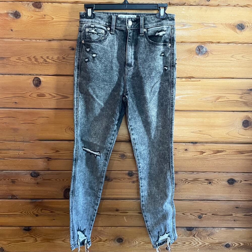 DAZE Skinny Distressed Gray Jeans Size 27